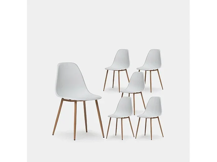 Packs 6 sillas Blanco 45 x 80 cm