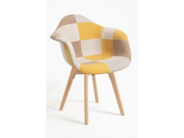 Packs Sillas Comedor – Pack 4 Sillas Belu Patchwork – Amarillo