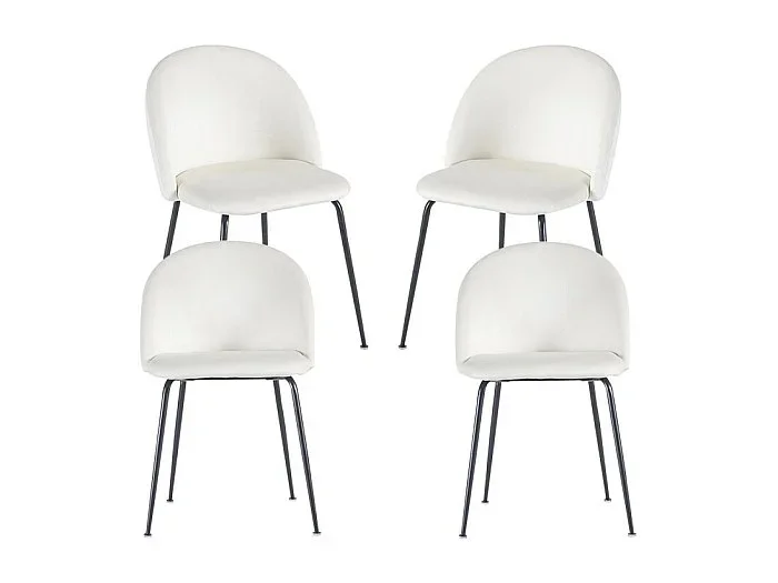 Packs Sillas Comedor – Pack 4 Sillas Black Dalnia Terciopelo – Beige
