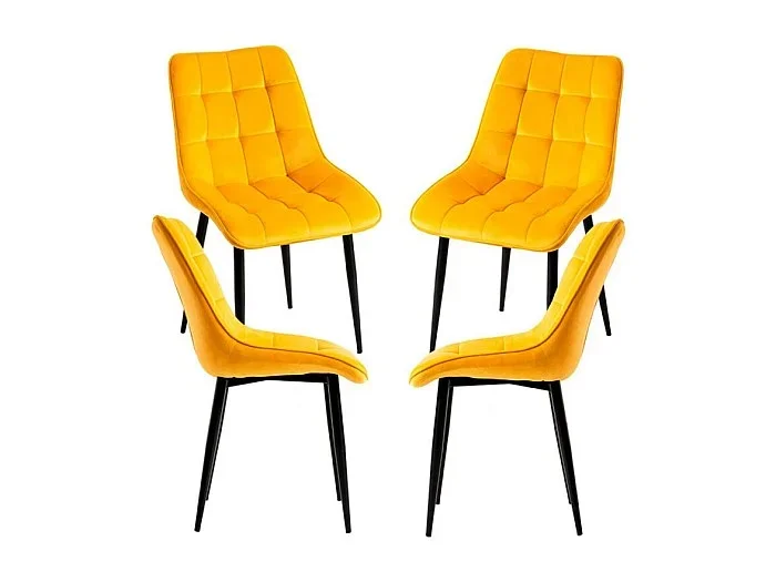 Packs Sillas Comedor – Pack 4 Sillas Cade Terciopelo – Amarillo