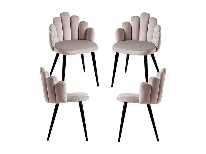 Packs Sillas Comedor – Pack 4 Sillas Hand Patas Negras Terciopelo – Gris