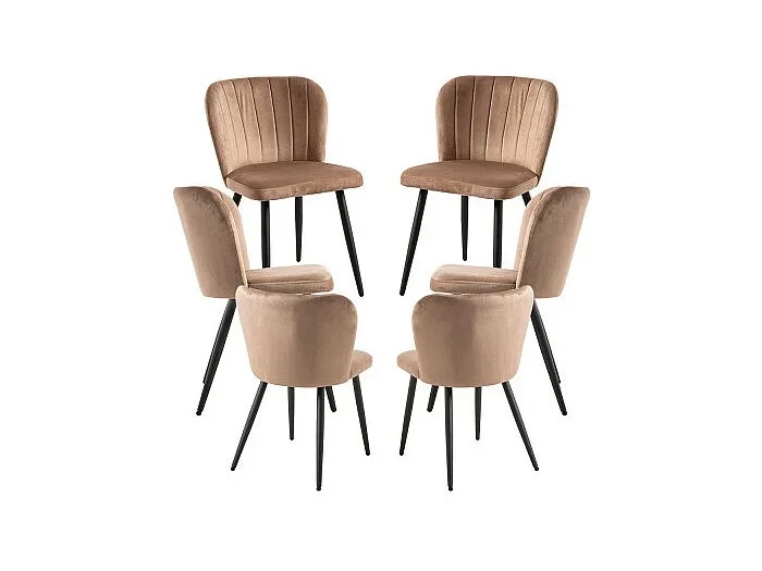 Packs Sillas Comedor – Pack 6 Sillas Luk Terciopelo – Marrón claro