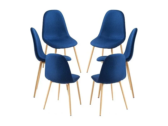 Packs Sillas Comedor – Pack 6 Sillas Teok Tela – Azul