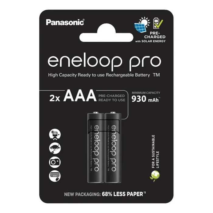 Panasonic – 2 pz Pilas recargables AAA Eneloop Pro 930 mAh