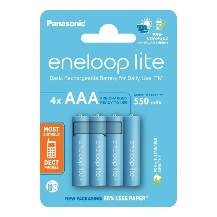 Panasonic – 4 pz Pilas recargables AAA Eneloop Lite 550 mAh