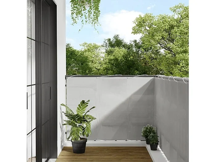 Pantalla de balcón 100% poliéster Oxford gris claro 120×400 cm ES924027
