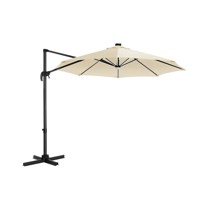 Parasol excéntrico LED Beige-SONGMICS