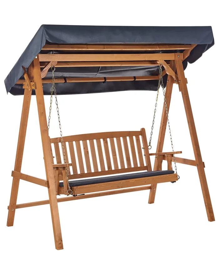 Patio Swing FIBBIALLA Spruce Wood Brown