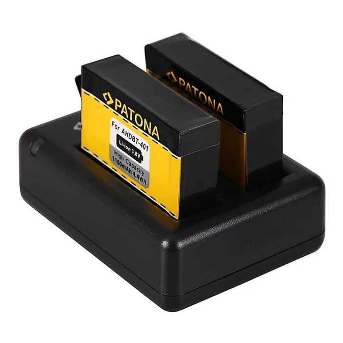 PATONA – Cargador USB Dual GoPro Hero 4 + 2 baterías de 1160mAh