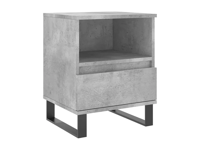 Pau Mesita de noche madera de ingeniería gris hormigón 40x35x50 cm