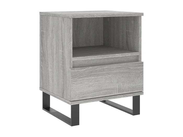 Pau Mesita de noche madera de ingeniería gris Sonoma 40x35x50 cm