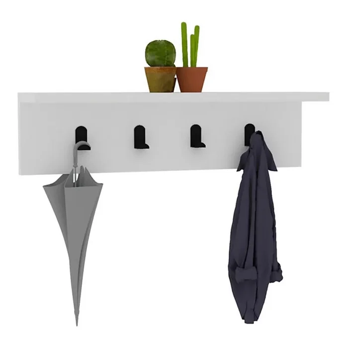 Percha de pared AYLA 14,5×60 cm blanco