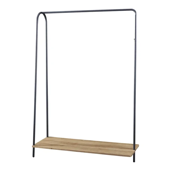 Perchero burro Ørbæk metal/aglomerado 144 x 100 x 35 cm negro efecto madera [en.casa]