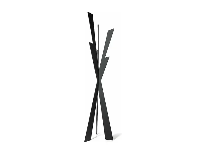 Perchero de pie Zeus 40×177 cm en hierro negro Diseño elegante y contemporáneo Independiente para entrada, dormitorio o estudio Made in Italy