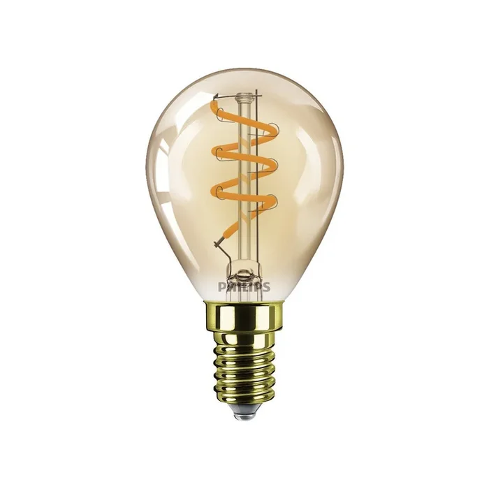 Philips E14 bombilla LED G45 3W dim 2.200K oro