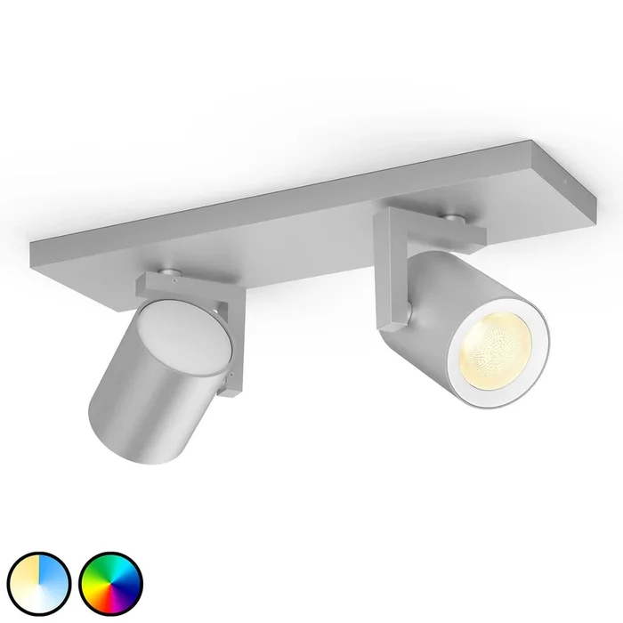 Philips Hue Argenta foco LED, 2 luces, aluminio