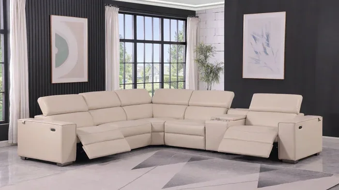 Picasso Beige 6-Piece 2 Power Reclining Sectional