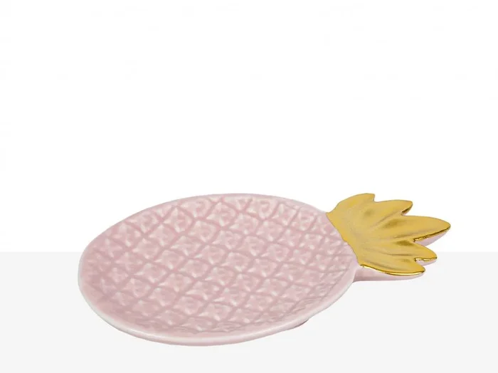 Piña Ceramica Rosa Dorado