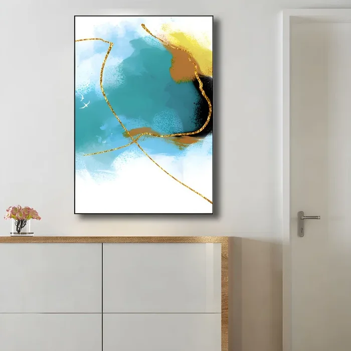 Pintura Ilustración Estilo Moderno Arte Abstracto en Azul, Varios Tamaños Disponibles – Azul 40 cm x 60 cm Estilo 3