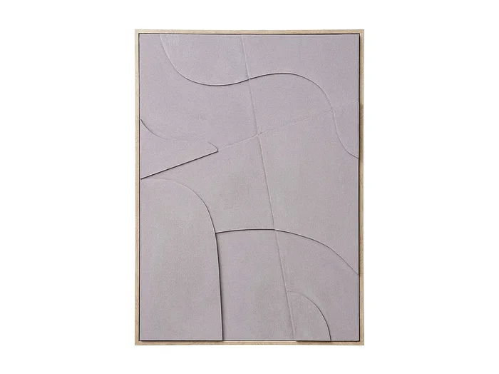 Pintura mural contemporánea en relieve gris 50 x 70 cm