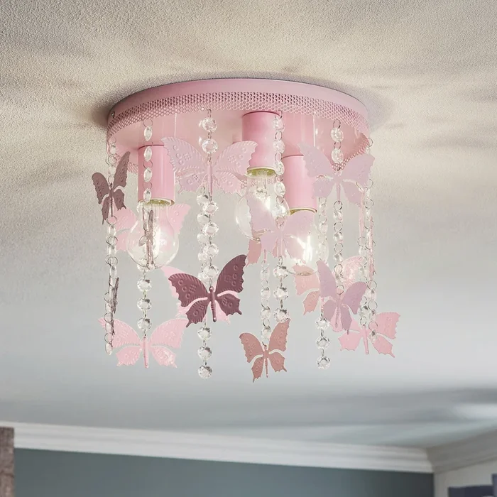 Plafón Angelica en rosa con mariposas