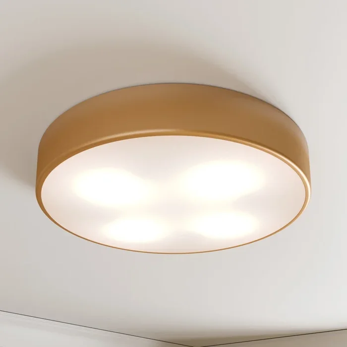 Plafón Cleo, Ø 50 cm, IP20, dorado, metal, E27