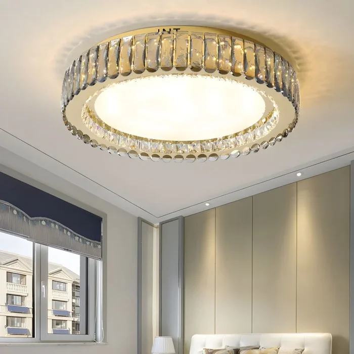Plafón Empotrado LED de Bloques de Cristal Transparente Luminaria de Techo Contemporánea para Salón