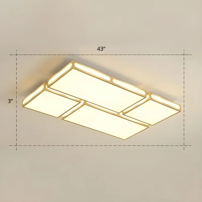 Plafón LED Dorado Contemporáneo Lámpara de Techo Empalme Acrílica para Sala de Estar – 220 A 240 V Dorado 109,22 cm Luz cálida