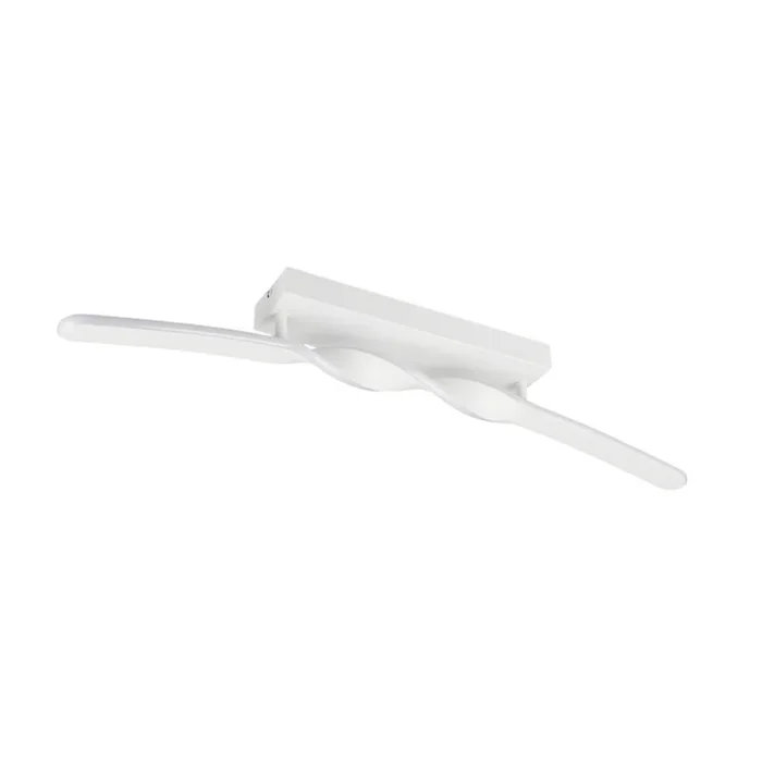 Plafón LED Ginko, blanco mate, metal, longitud 79 cm