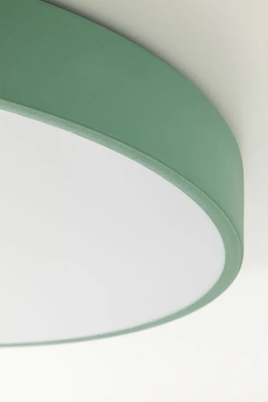 Plafón LED Jan Ø30 cm Celadón – Madera Natural – SKLUM