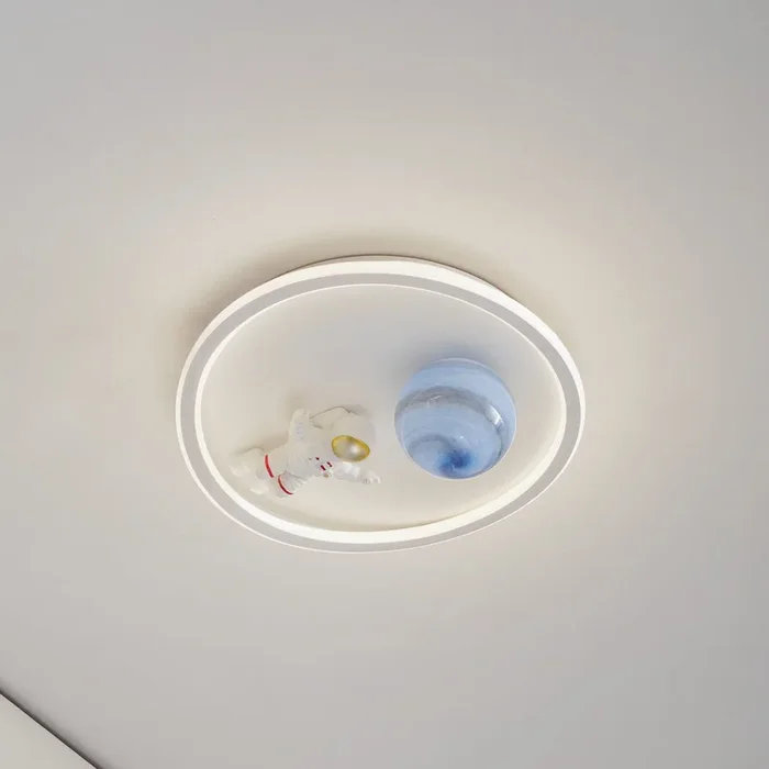 Plafón LED Kosmo de Lindby, 40 cm, blanco, metal, tierra