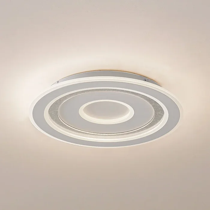 Plafón LED Lindby Lorvik, Ø 40 cm, blanca, CCT, atenuable