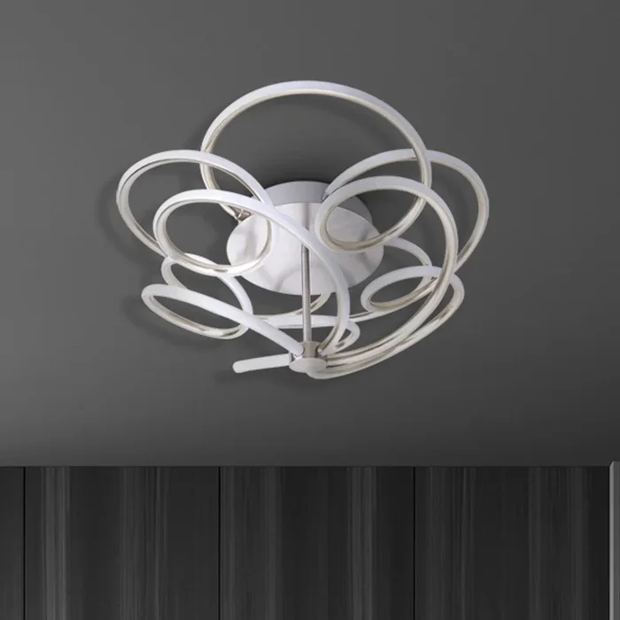 Plafón LED Rizado, step-dim, níquel satén