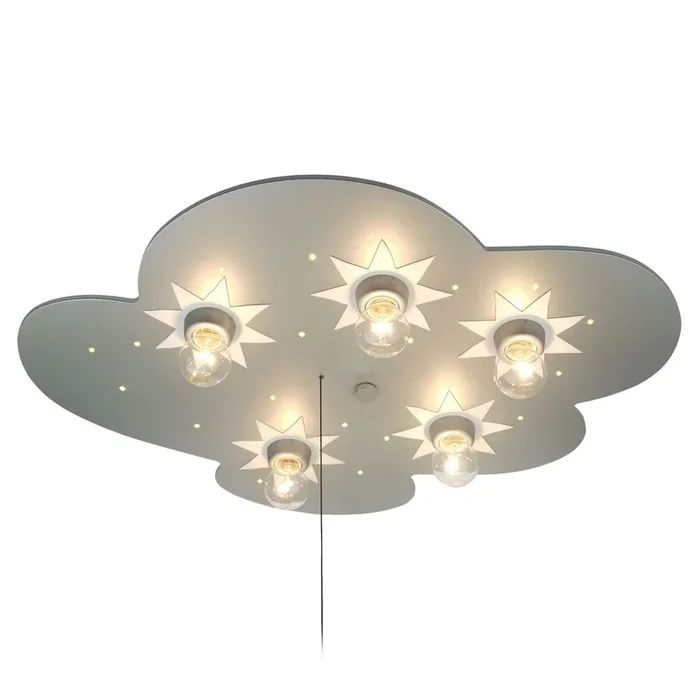 Plafón Nube, titanio, 5 luces, 20 puntos LED