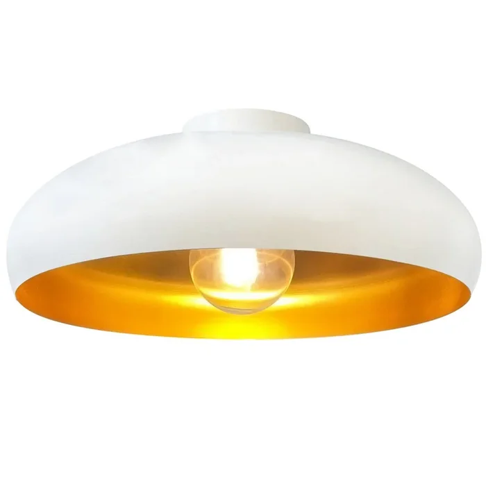 Plafón Olli, blanco/oro Ø 40 cm, metal, E27