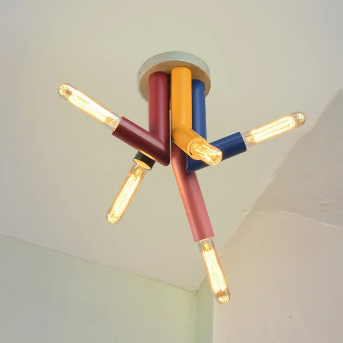 Plafón OSRAM Decor Straw, 5 luces, acero, multicolor, E27