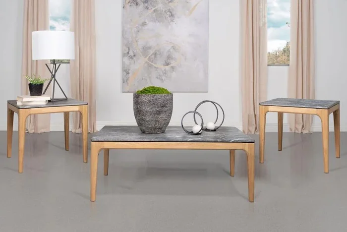 Polaris Gray 3-Piece Coffee and End Table Set