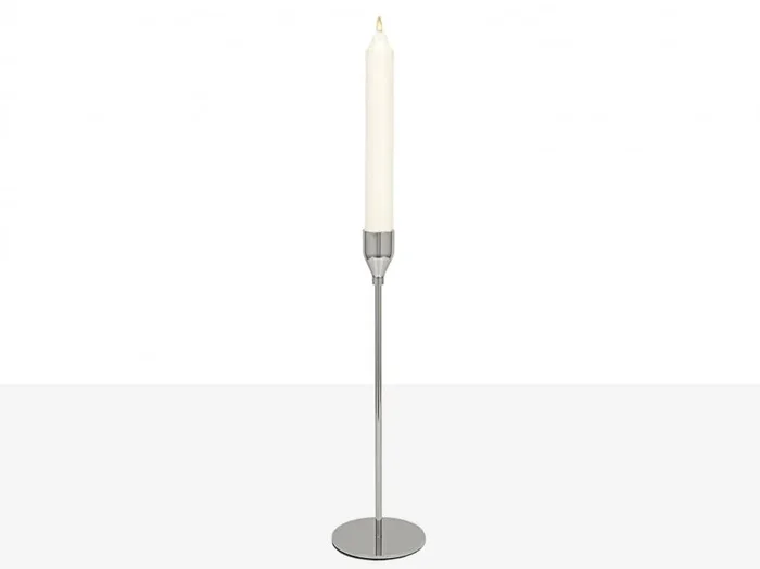 Portavela Liso Metal Plateado