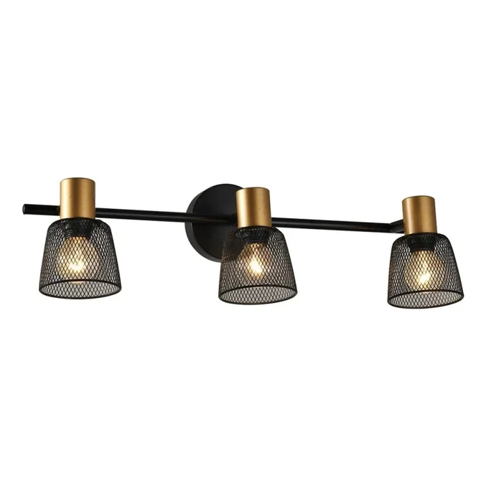 Prezent 75472 – Foco de pared DAYTONA 3xE14/40W/230V negro/dorado