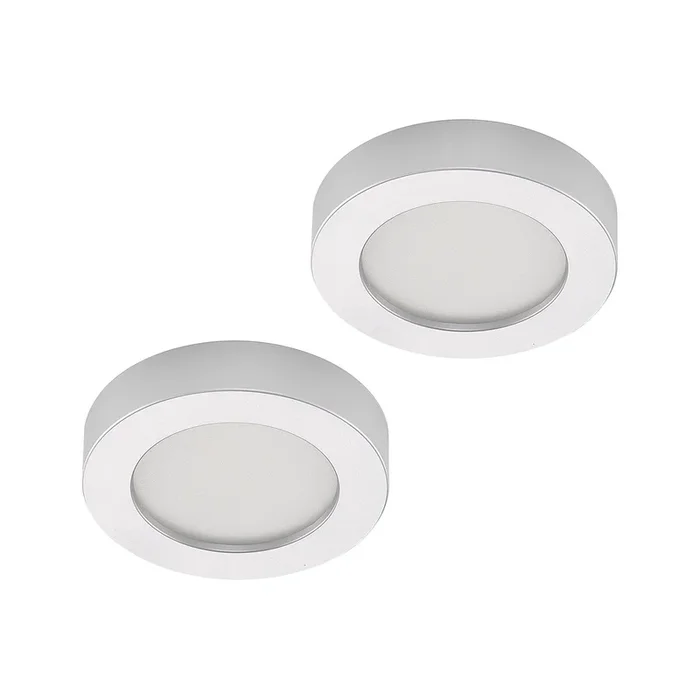 Prios Plafón LED Edwina, plata, 18 cm, set de 2