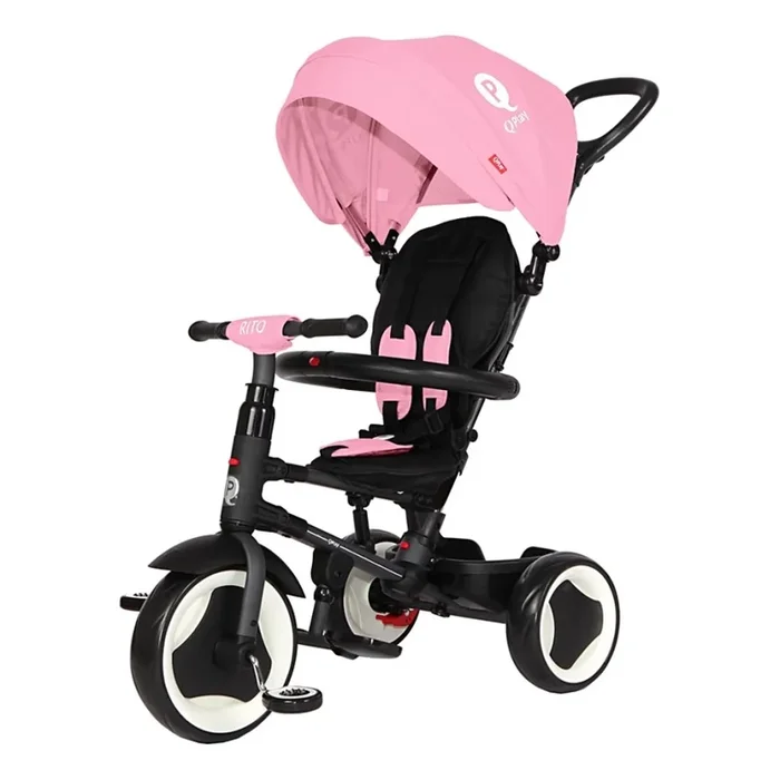 QPlay – Triciclo infantil 3 en 1 RITO EVA rosa