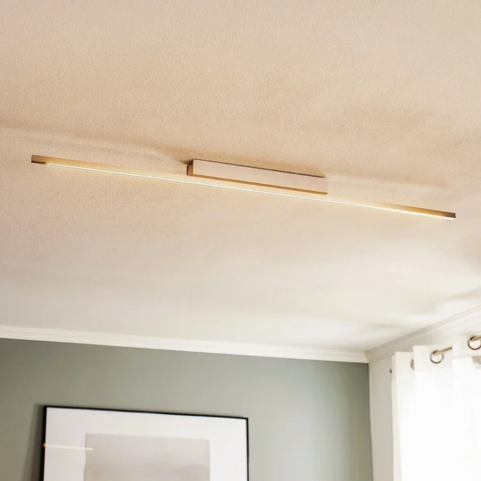Quitani Plafón LED Tolu, níquel, longitud 118 cm