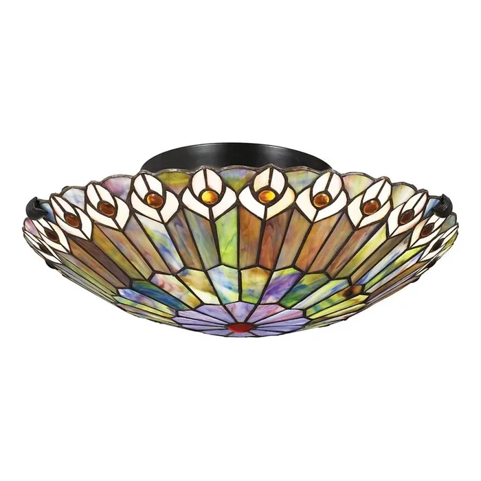 Quoizel – Lámpara de techo Tiffany WATKINS 2xE27/60W/230V Ø 42 cm