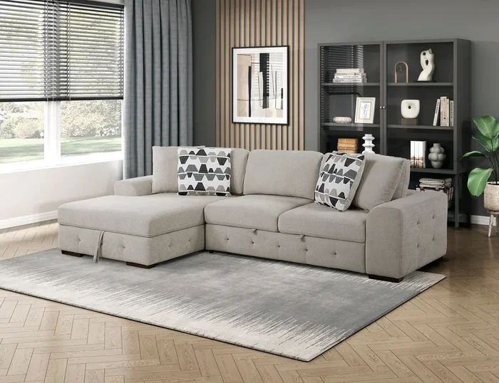Raife Taupe 2-Piece Sectional with Left Chaise