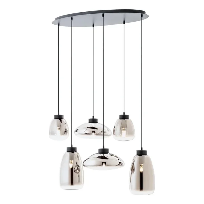 Redo 01-3212 – Lámpara colgante LUKE 6xE27/42W/230V negro