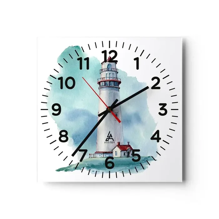 Reloj de pared – Reloj de vidrio – Gentil hermana del azul – 40×40 cm