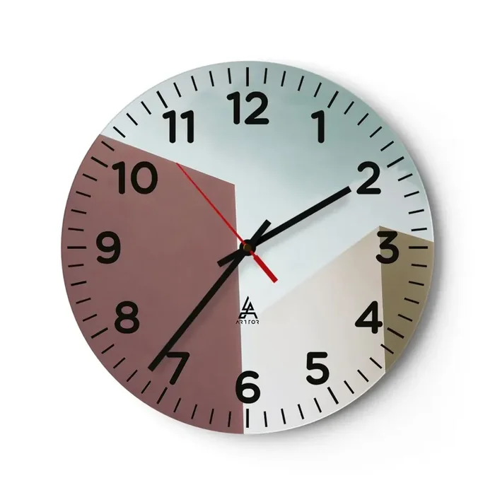 Reloj de pared – Reloj de vidrio – Geometría de un verano soleado – 30×30 cm