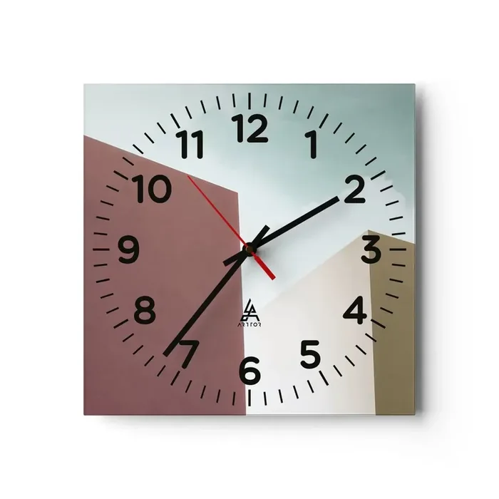 Reloj de pared – Reloj de vidrio – Geometría de un verano soleado – 30×30 cm