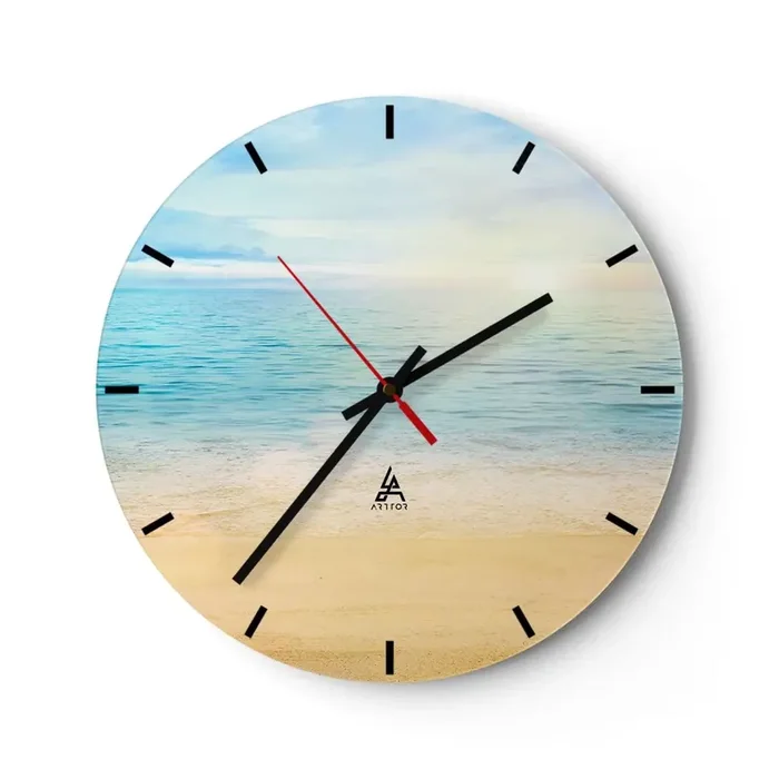 Reloj de pared – Reloj de vidrio – Gran cielo azul – 40×40 cm
