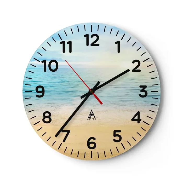 Reloj de pared – Reloj de vidrio – Gran cielo azul – 40×40 cm
